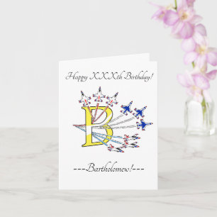 Thunderbirds Initial B Birthday Card