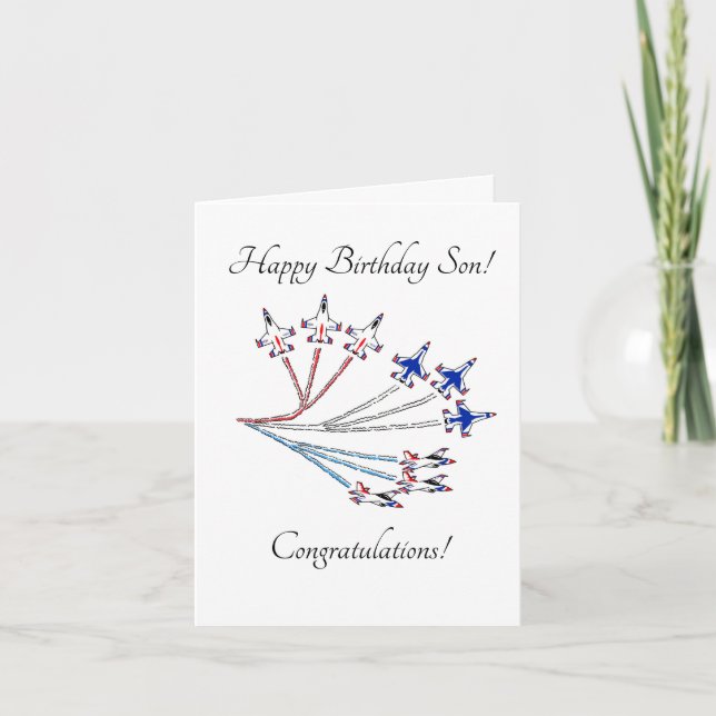 Thunderbirds Son Birthday Card White (Front)