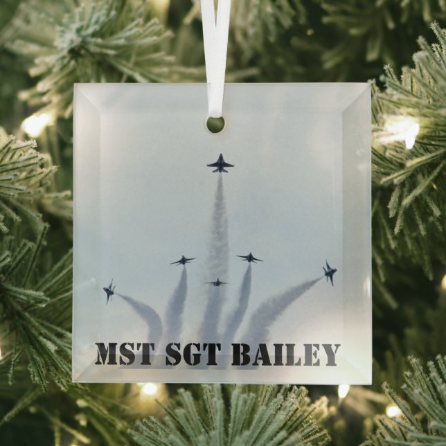 Thunderbirds Split Formation Glass Tree Decoration (Insitu)