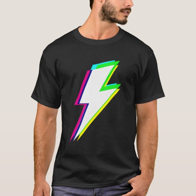 Thunderbolt Cool Lightning In Trippy Electric Bolt T-Shirt (Front)