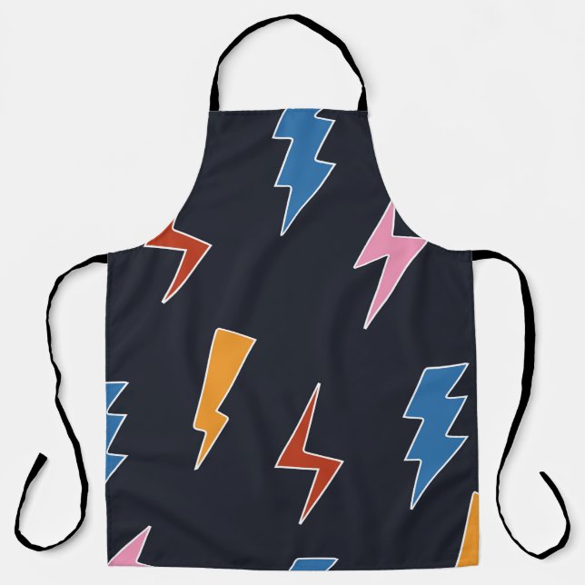 Thunderbolts seamless pattern,hand drawn lightning apron (Front)