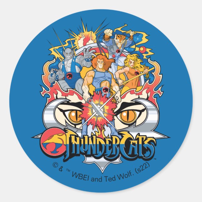 ThunderCats | Firey Group Graphic Classic Round Sticker (Front)