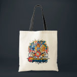ThunderCats | Firey Group Graphic Tote Bag<br><div class="desc">Check out this ThunderCats group graphic featuring Lion-O,  Panthro,  Tygra,  and Cheetara with their weapons ready in front of a firey explosion!</div>