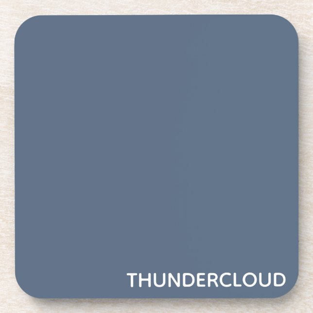 Thundercloud Blue-grey Colour Name Coaster (Front)