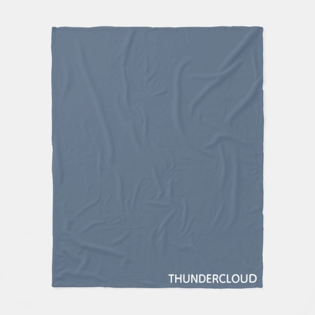 Thundercloud Blue-grey Colour Name Fleece Blanket (Front)