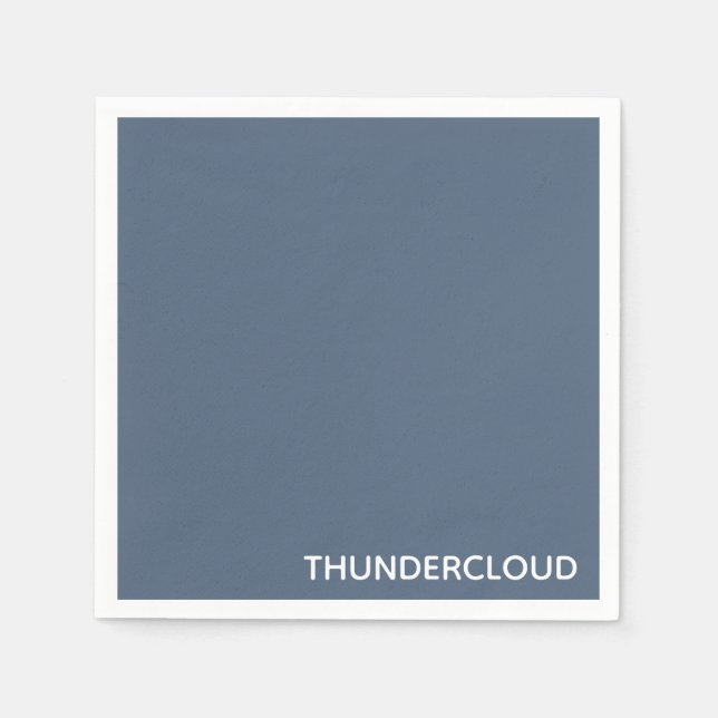 Thundercloud Blue-grey Colour Name Napkin (Front)