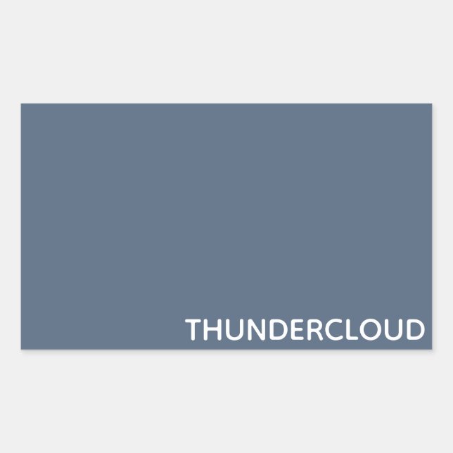 Thundercloud Blue-grey Colour Name Rectangular Sticker (Front)