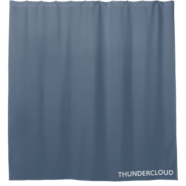 Thundercloud Blue-grey Colour Name Shower Curtain (Front)