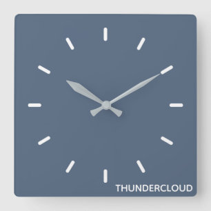 Thundercloud Blue-grey Colour Name Square Wall Clock
