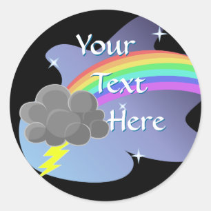 Thundercloud Rainbow Classic Round Sticker