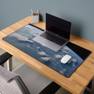 Thunderhead Anvils Of Earth Onto Southern Borneo. Desk Mat