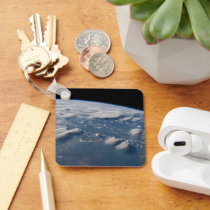 Thunderhead Anvils Of Earth Onto Southern Borneo. Key Ring