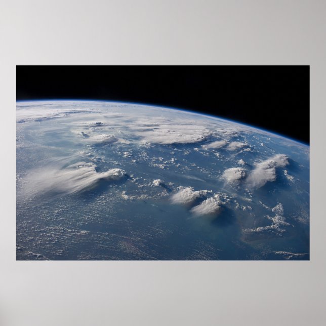 Thunderhead Anvils Of Earth Onto Southern Borneo. Poster (Front)