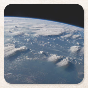 Thunderhead Anvils Of Earth Onto Southern Borneo. Square Paper Coaster