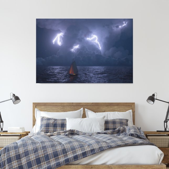 Thunderhead (Night) Canvas Print (Insitu(Bedroom))