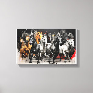 Thundering Hooves - Dynamic Horse Herd Canvas Print
