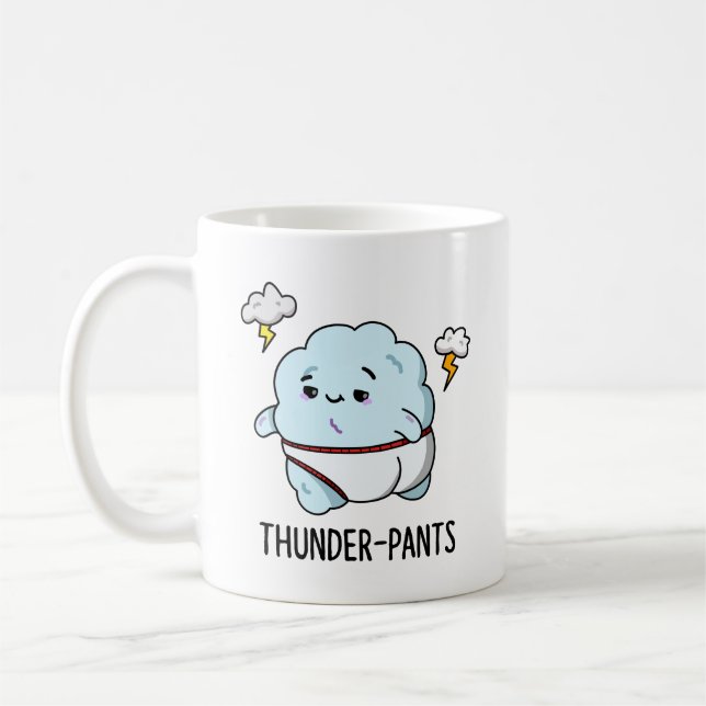 Thunderpants Funny Cloud Weather Pun  Coffee Mug (Left)