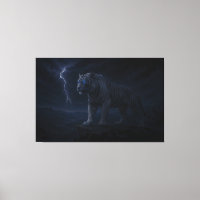 Thunderstorm Blue-Eye White Tiger – Fantasy Art