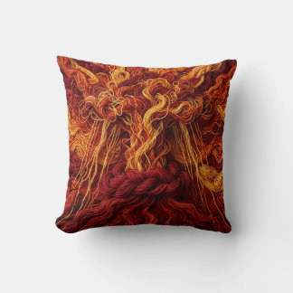 Thunderstorm Cloud Burst Pillow - Fire Red Thread