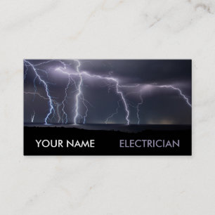 Thunderstorm Photo Electrician Electricity Business Card