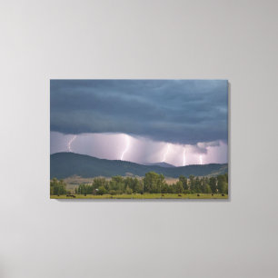Thunderstorm produced lightning in the Jocko Canvas Print