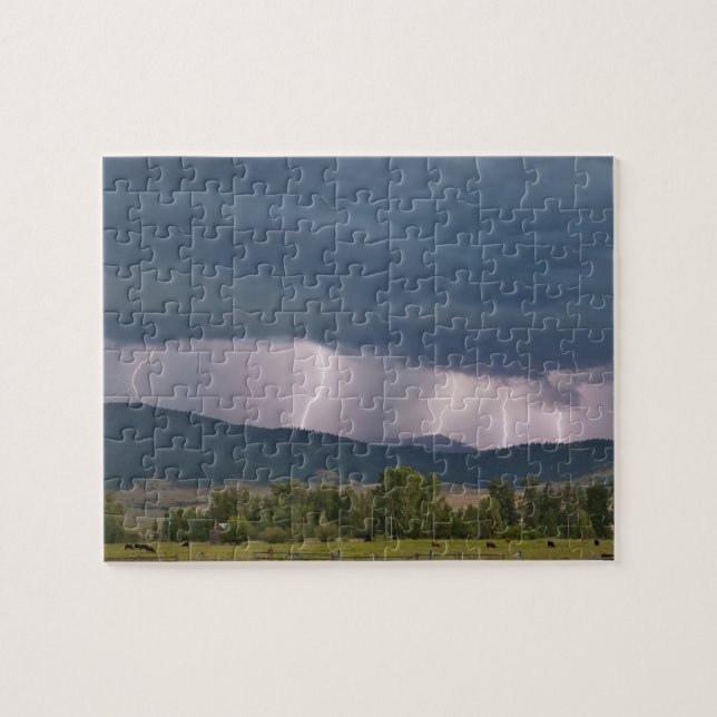 Thunderstorm produced lightning in the Jocko Jigsaw Puzzle (Horizontal)