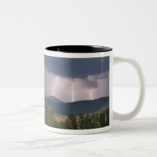 Thunderstorm produced lightning in the Jocko Two-Tone Coffee Mug