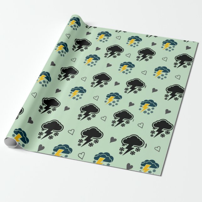 Thunderstorms ⚡Wrapping Paper.  Wrapping Paper (Unrolled)