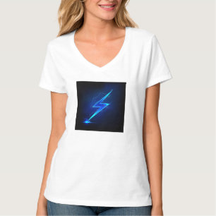 "Thunderstruck: Women's White Tee with Thunder Art