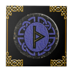 "thuraz" elder futhark tile