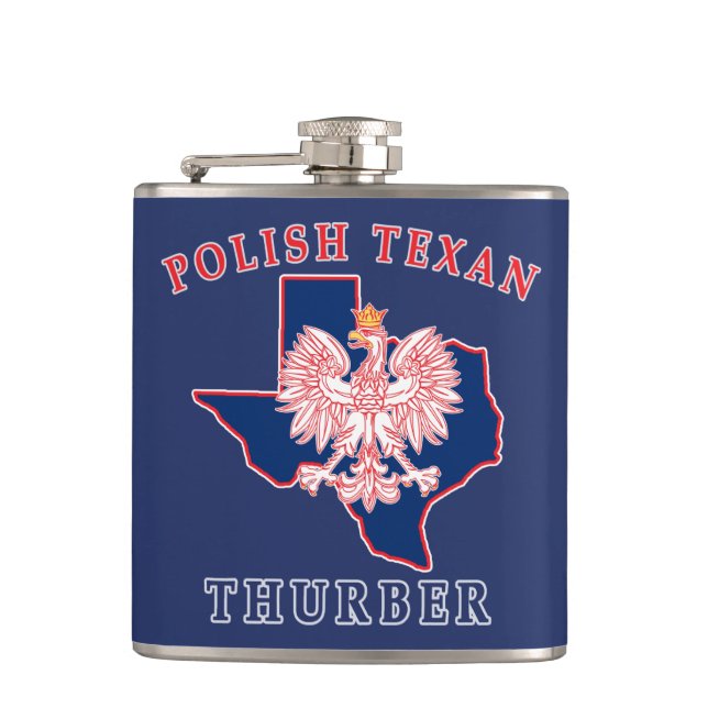 Thurber Polish Texan Hip Flask (Front)