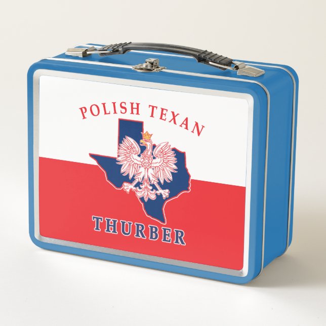 Thurber Polish Texan Metal Lunch Box (Front)