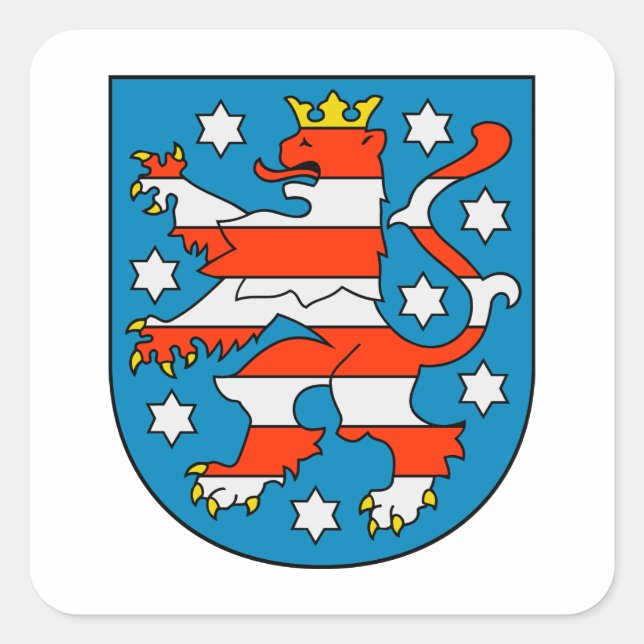 Thüringen coat of arms square sticker (Front)