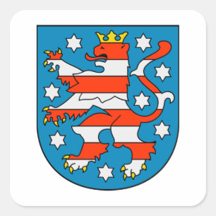 Thüringen coat of arms square sticker