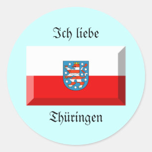 Thuringen Flag Gem Classic Round Sticker