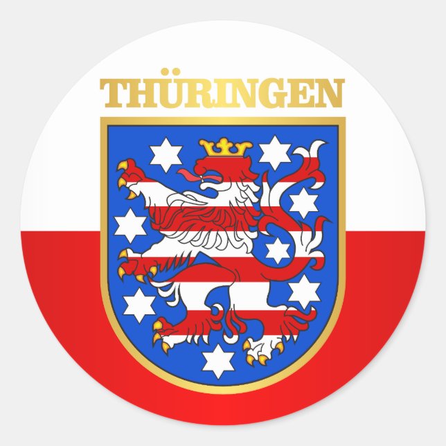 Thuringen (Thuringia) COA Classic Round Sticker (Front)