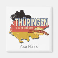 Thuringia Germany Retro Federal State Map Vintage