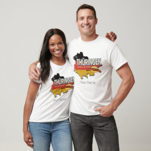 Thuringia Germany Retro Federal State Map Vintage T-Shirt