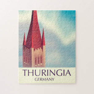 Thuringia Germany travel poster Jigsaw Puzzle