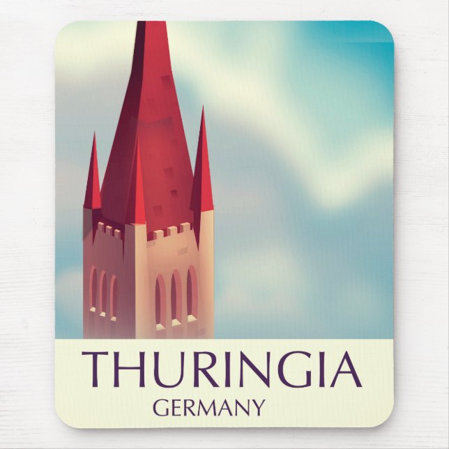 Thuringia Germany travel poster Mouse Mat (Front)