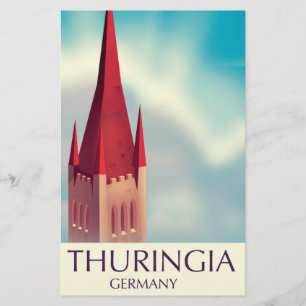 Thuringia Germany travel poster Stationery