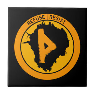 Thurisaz Inkblot Refuse Resist Tile