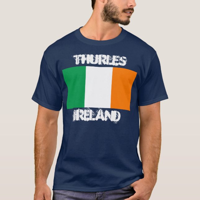 Thurles, Ireland with Irish flag T-Shirt (Front)