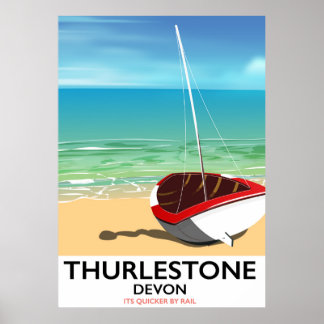 Thurlestone South Devon travel poster