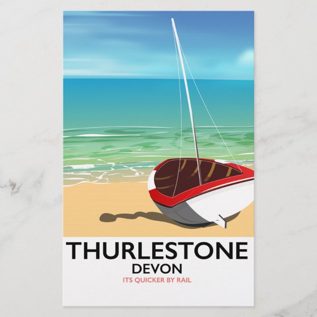 Thurlestone South Devon travel poster Stationery (Front)