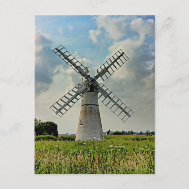 Thurne Dyke Drainage Mill Postcard (Front)