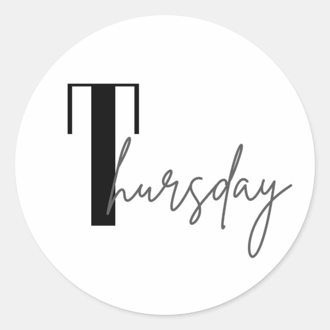 Thursday Classic Round Sticker (Front)