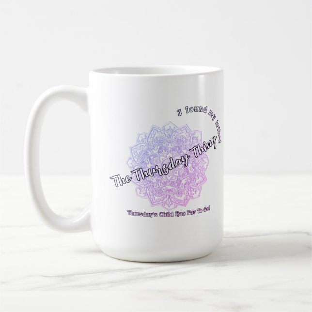 Thursday's Child Mandala Coffee Mug (Purple) (Left)