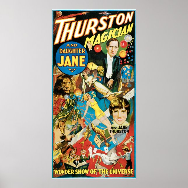 Thurston & Daughter Jane Magician Advertising Poster (Front)