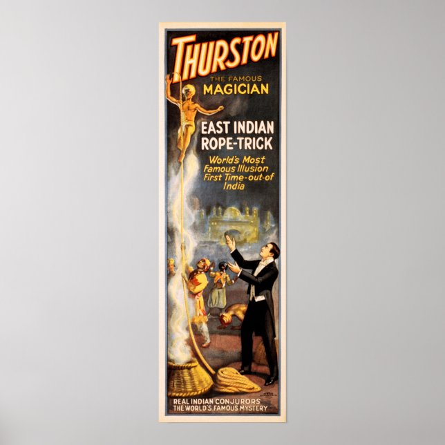 THURSTON Famous Magician East Indian Rope Trick Poster (Front)